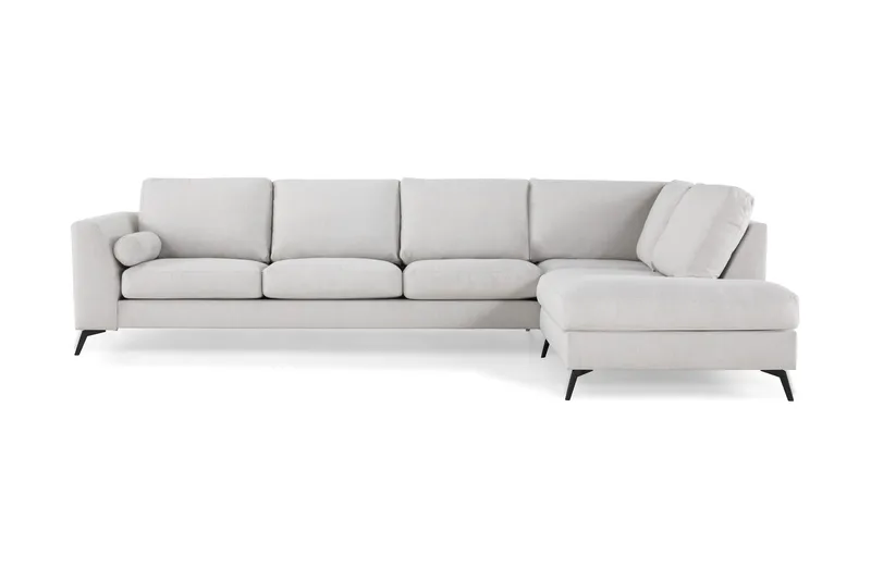 Ocean Lyx 4-seters Høyrevendt L-formet Sjeselongsofa i Stoff - Lys grå - Møbler - Sofaer - Sofa med sjeselong - 4 seters sofa med divan