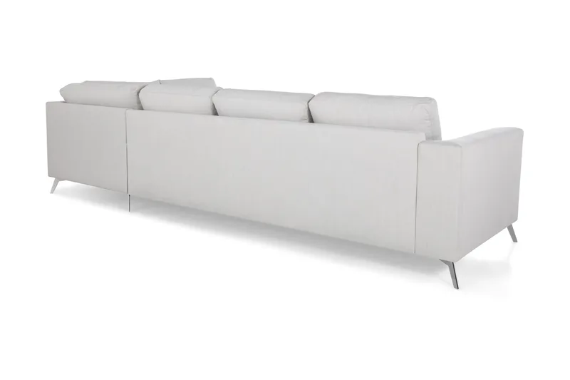 Ocean Lyx 4-seters Høyrevendt L-formet Sjeselongsofa i Stoff - Lys grå - Møbler - Sofaer - Sofa med sjeselong - 4 seters sofa med divan