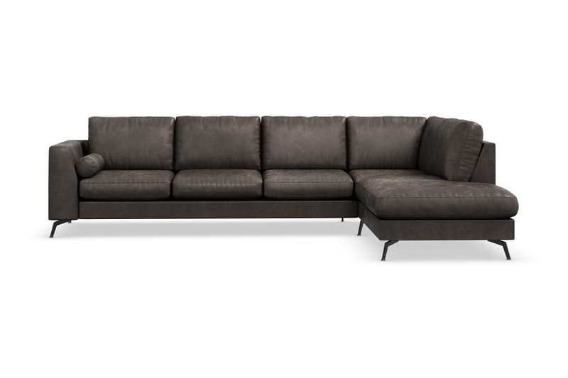 Ocean Lyx 4-seters Sofa med Sjeselong Høyre - Svart/Lær - Møbler - Sofaer - Sofa med sjeselong