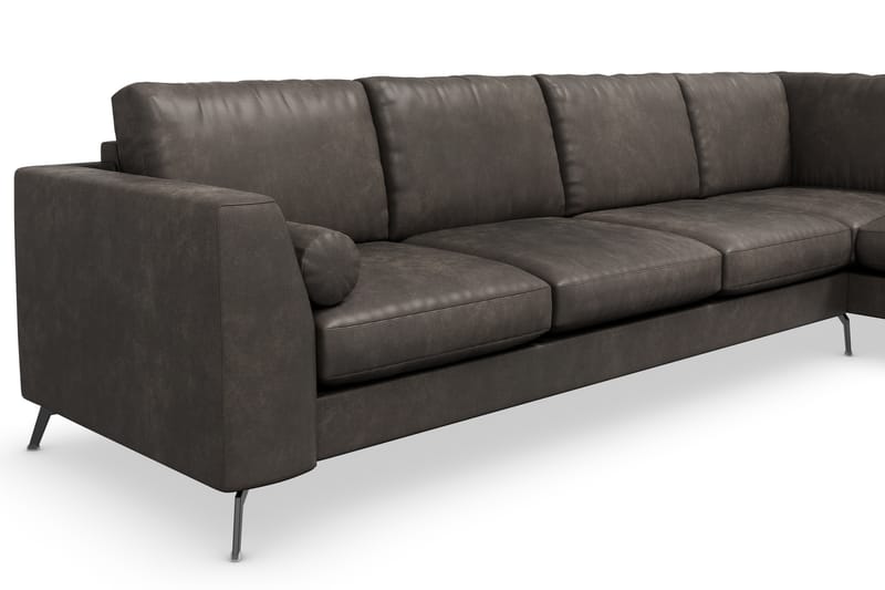 Ocean Lyx 4-seters Sofa med Sjeselong Høyre - Svart/Lær - Møbler - Sofaer - Sofa med sjeselong