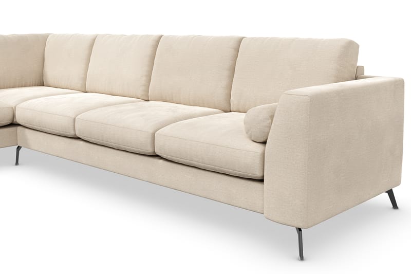 Ocean Lyx 4-seters Sofa med Sjeselong Venstre - Beige/Fløyel - Sofa med sjeselong