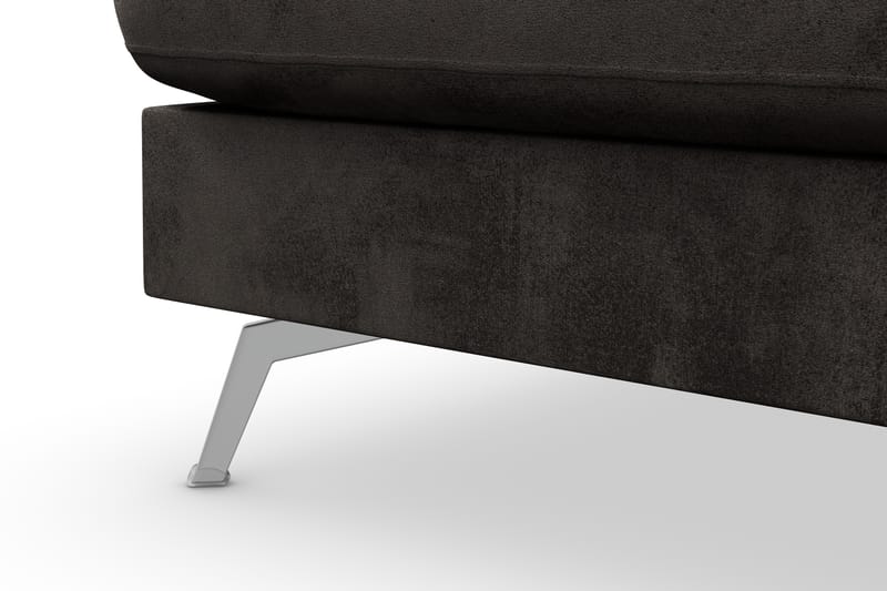 Ocean Lyx 4-seters Venstrevendt L-formet Sjeselongsofa i Fløyel - Mørk grå - Møbler - Sofaer - Sofa med sjeselong