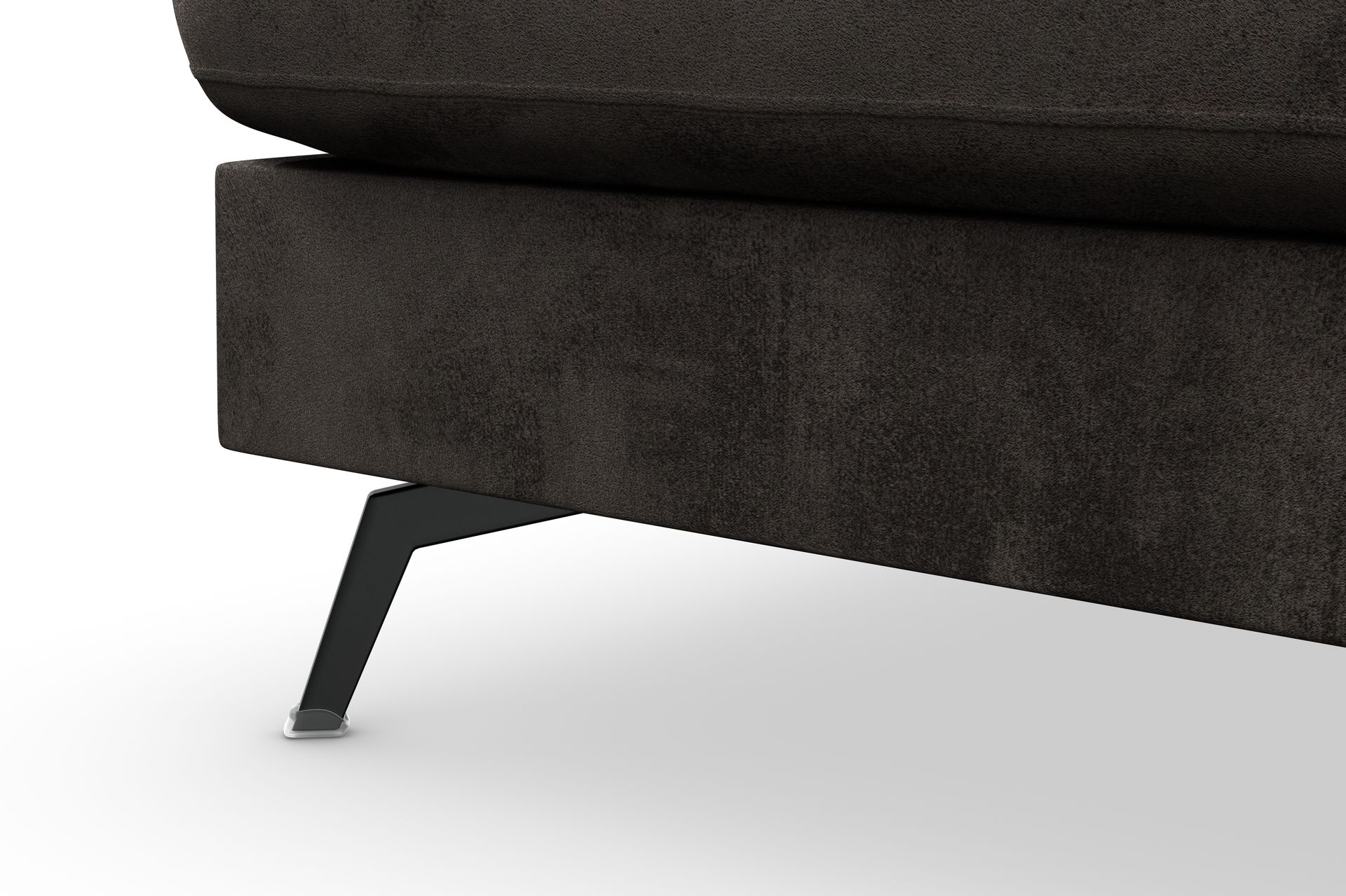 Ocean Lyx 4-seters Venstrevendt L-formet Sjeselongsofa i Fløyel - Mørk grå - Møbler - Sofaer - Sofa med sjeselong