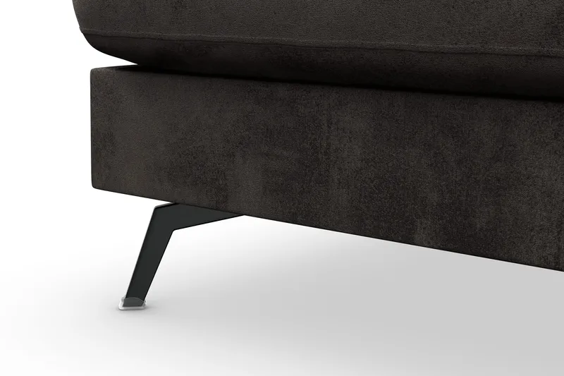 Ocean Lyx 4-seters Venstrevendt L-formet Sjeselongsofa i Fløyel - Mørk grå - Møbler - Sofaer - Sofa med sjeselong - 4 seters sofa med divan