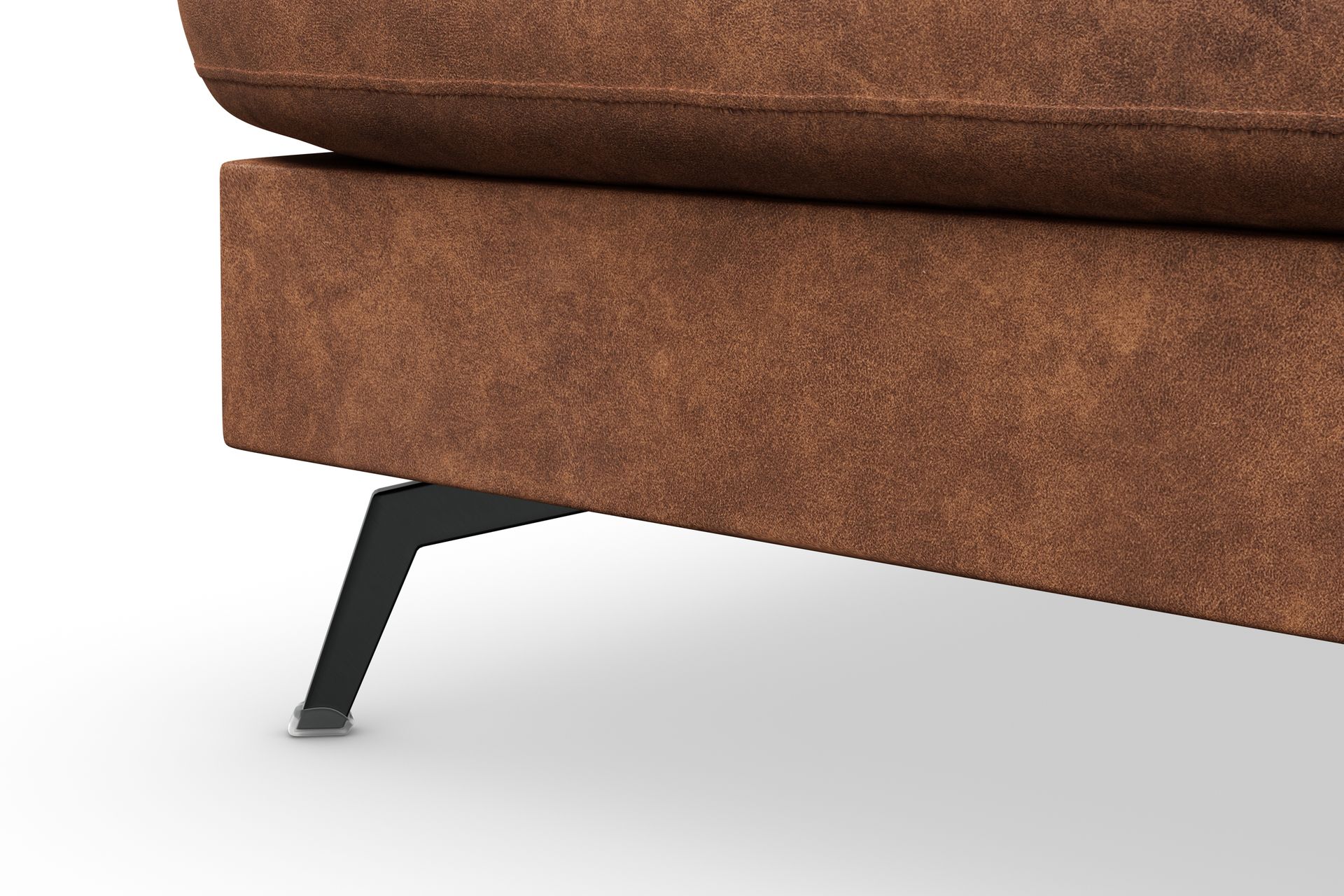 Ocean Lyx 4-seters Venstrevendt L-formet Sjeselongsofa i Kunstlær - Brun - Møbler - Sofaer - Sofa med sjeselong