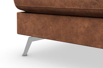 Ocean Lyx 4-seters Venstrevendt L-formet Sjeselongsofa i Kunstlær - Brun - Møbler - Sofaer - Sofa med sjeselong