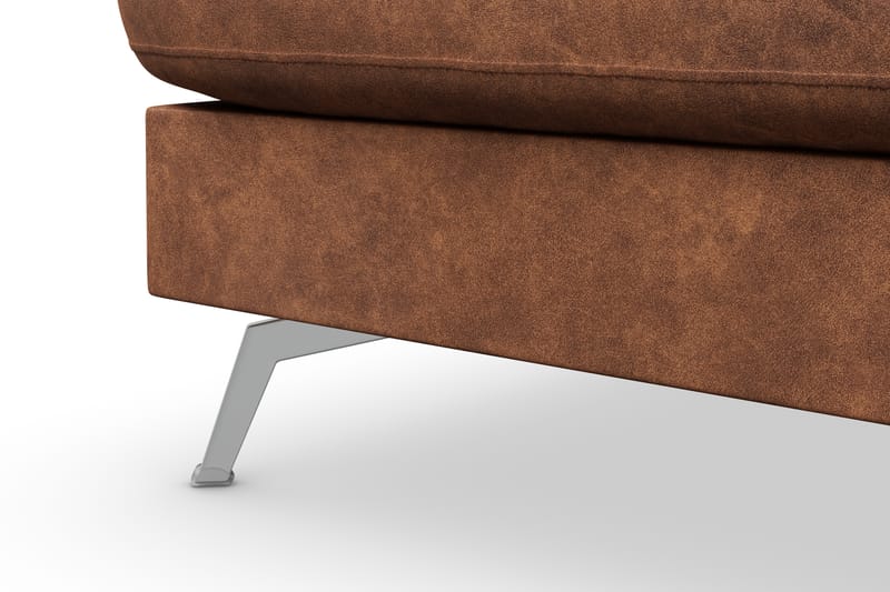 Ocean Lyx 4-seters Venstrevendt L-formet Sjeselongsofa i Kunstlær - Brun - Møbler - Sofaer - Sofa med sjeselong