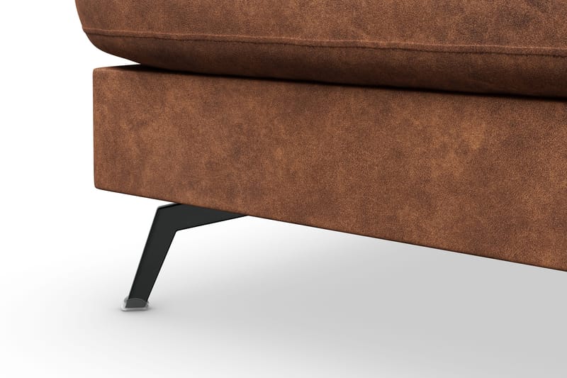 Ocean Lyx 4-seters Venstrevendt L-formet Sjeselongsofa i Kunstlær - Brun - Møbler - Sofaer - Sofa med sjeselong - 4 seters sofa med divan