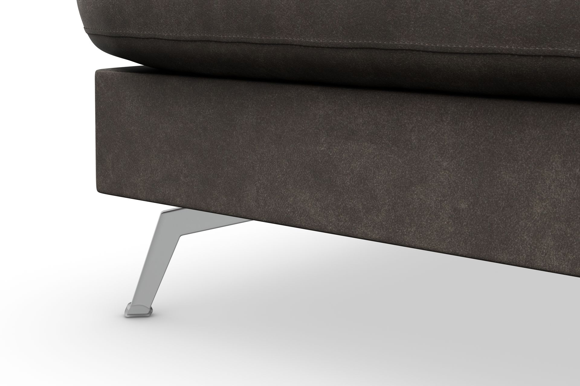 Ocean Lyx 4-seters Venstrevendt L-formet Sjeselongsofa i Kunstlær - Mørk grå - Møbler - Sofaer - Sofa med sjeselong