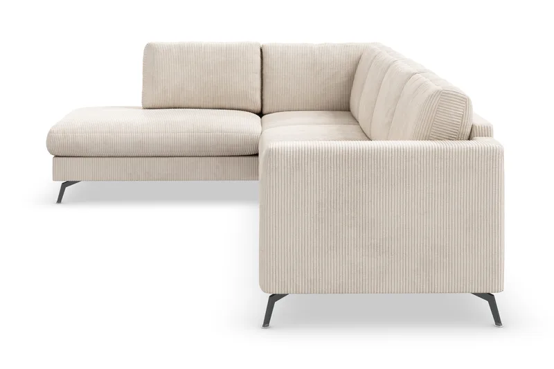 Ocean Lyx 4-seters Venstrevendt L-formet Sjeselongsofa i Manchester - Beige - Møbler - Sofaer - Sofa med sjeselong - 4 seters sofa med divan