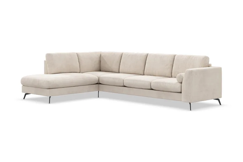 Ocean Lyx 4-seters Venstrevendt L-formet Sjeselongsofa i Manchester - Beige - Møbler - Sofaer - Sofa med sjeselong - 4 seters sofa med divan