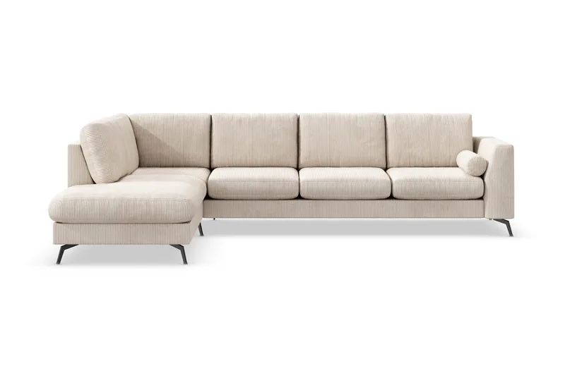 Ocean Lyx 4-seters Venstrevendt L-formet Sjeselongsofa i Manchester - Beige - Møbler - Sofaer - Sofa med sjeselong - 4 seters sofa med divan
