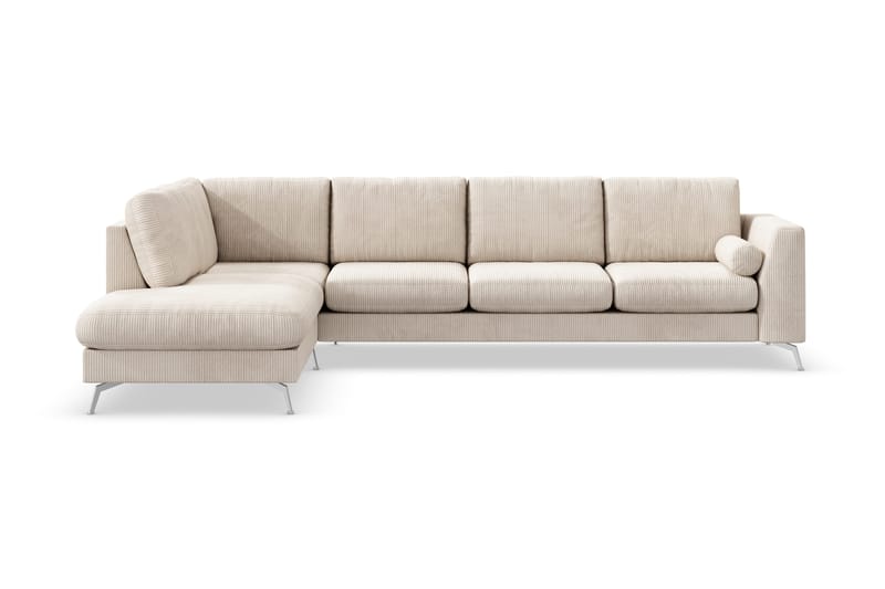 Ocean Lyx 4-seters Venstrevendt L-formet Sjeselongsofa i Manchester, Beige