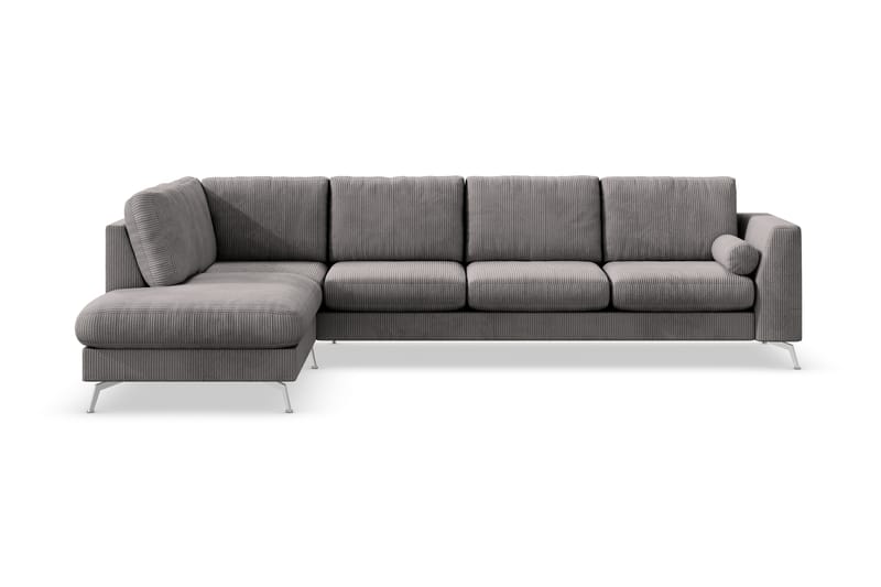 Ocean Lyx 4-seters Venstrevendt L-formet Sjeselongsofa i Manchester - Mørk grå - Møbler - Sofaer - Sofa med sjeselong