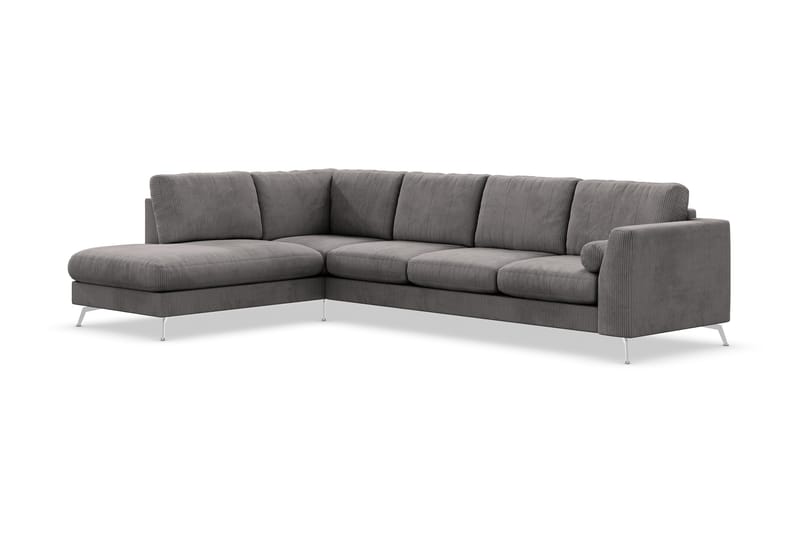 Ocean Lyx 4-seters Venstrevendt L-formet Sjeselongsofa i Manchester - Mørk grå - Møbler - Sofaer - Sofa med sjeselong