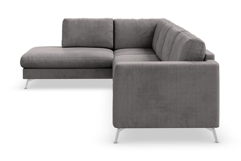 Ocean Lyx 4-seters Venstrevendt L-formet Sjeselongsofa i Manchester - Mørk grå - Møbler - Sofaer - Sofa med sjeselong