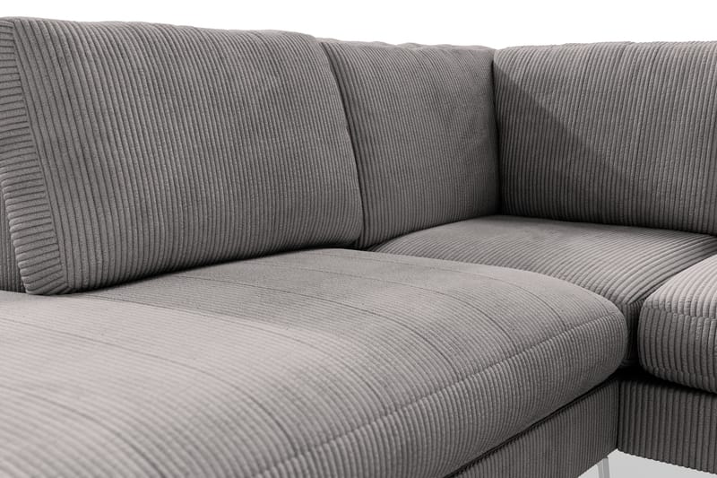 Ocean Lyx 4-seters Venstrevendt L-formet Sjeselongsofa i Manchester - Mørk grå - Møbler - Sofaer - Sofa med sjeselong
