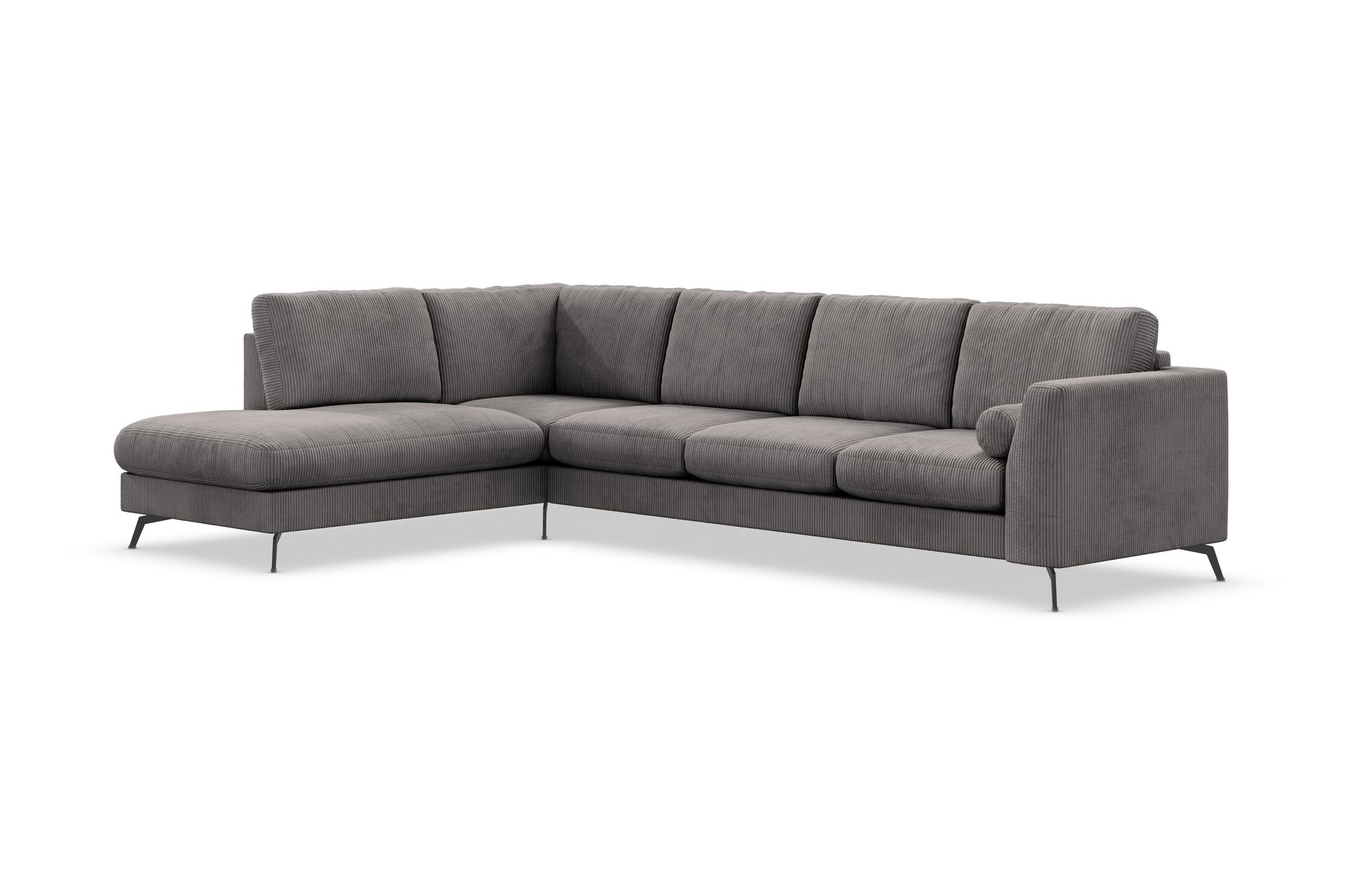 Ocean Lyx 4-seters Venstrevendt L-formet Sjeselongsofa i Manchester - Mørk grå - Møbler - Sofaer - Sofa med sjeselong