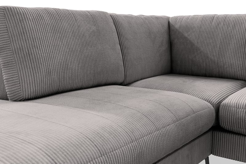 Ocean Lyx 4-seters Venstrevendt L-formet Sjeselongsofa i Manchester - Mørk grå - Møbler - Sofaer - Sofa med sjeselong
