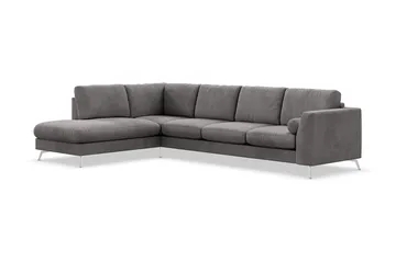 Ocean Lyx 4-seters Venstrevendt L-formet Sjeselongsofa i Manchester - Mørk grå - Møbler - Sofaer - Sofa med sjeselong
