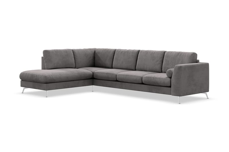 Ocean Lyx 4-seters Venstrevendt L-formet Sjeselongsofa i Manchester - Mørk grå - Møbler - Sofaer - Sofa med sjeselong - 4 seters sofa med divan