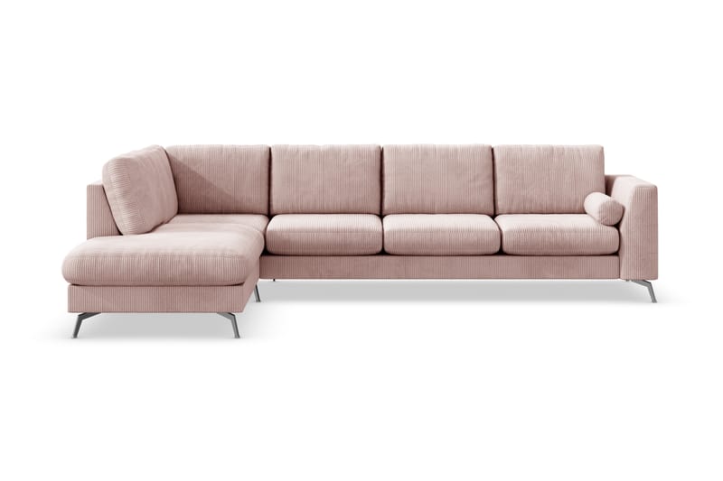 Ocean Lyx 4-seters Venstrevendt L-formet Sjeselongsofa i Manchester - Rosa - Møbler - Sofaer - Sofa med sjeselong