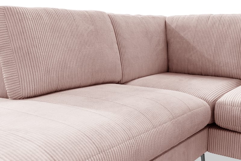 Ocean Lyx 4-seters Venstrevendt L-formet Sjeselongsofa i Manchester - Rosa - Møbler - Sofaer - Sofa med sjeselong