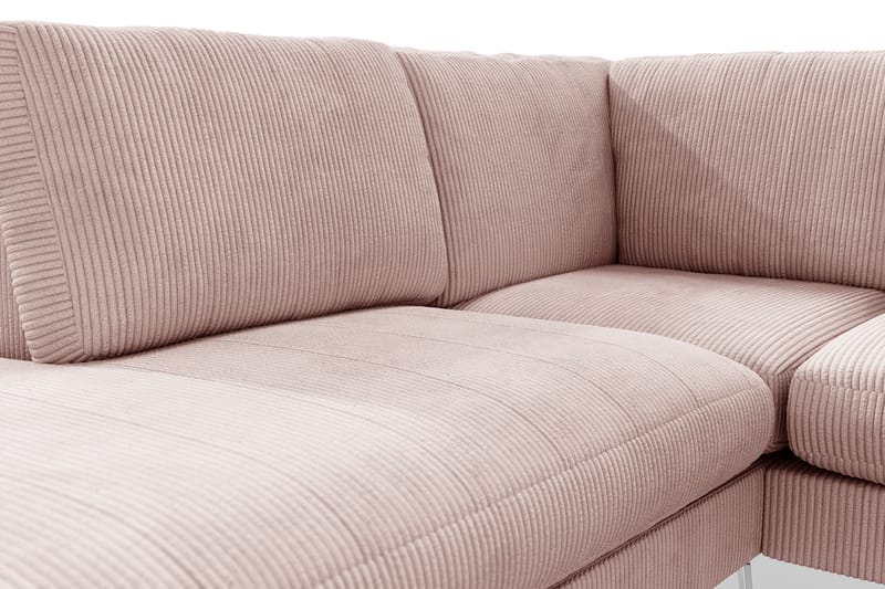 Ocean Lyx 4-seters Venstrevendt L-formet Sjeselongsofa i Manchester - Rosa - Møbler - Sofaer - Sofa med sjeselong