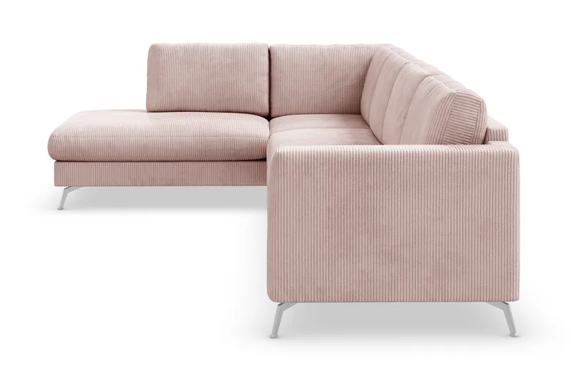 Ocean Lyx 4-seters Venstrevendt L-formet Sjeselongsofa i Manchester - Rosa - Møbler - Sofaer - Sofa med sjeselong - 4 seters sofa med divan