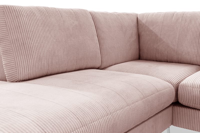 Ocean Lyx 4-seters Venstrevendt L-formet Sjeselongsofa i Manchester - Rosa - Møbler - Sofaer - Sofa med sjeselong - 4 seters sofa med divan