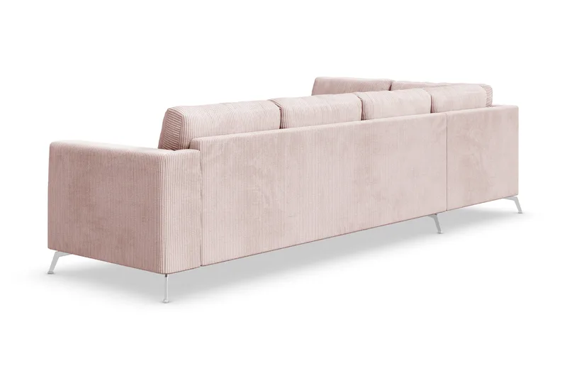Ocean Lyx 4-seters Venstrevendt L-formet Sjeselongsofa i Manchester - Rosa - Møbler - Sofaer - Sofa med sjeselong - 4 seters sofa med divan