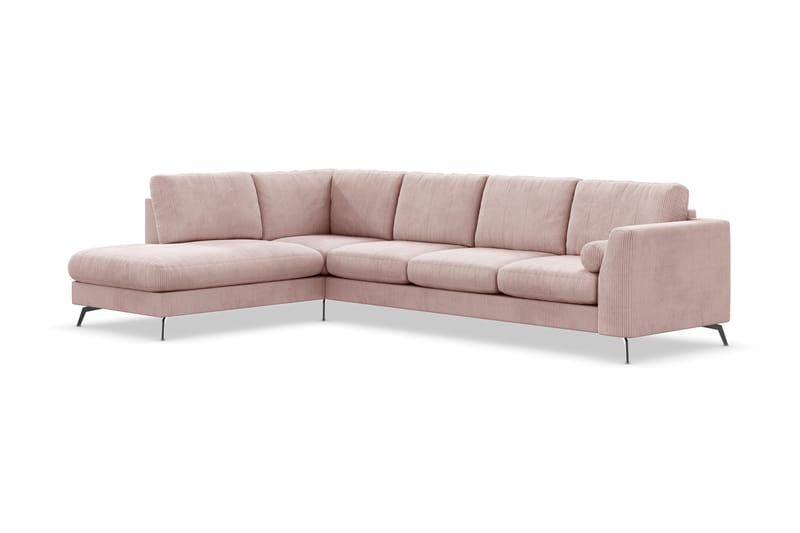 Ocean Lyx 4-seters Venstrevendt L-formet Sjeselongsofa i Manchester - Rosa - Møbler - Sofaer - Sofa med sjeselong - 4 seters sofa med divan