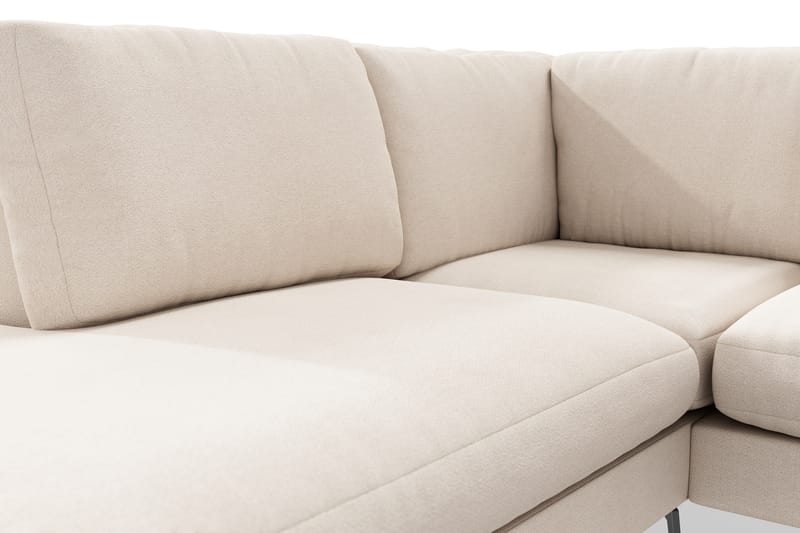 Ocean Lyx 4-seters Venstrevendt L-formet Sjeselongsofa i Stoff - Beige - Møbler - Sofaer - Sofa med sjeselong