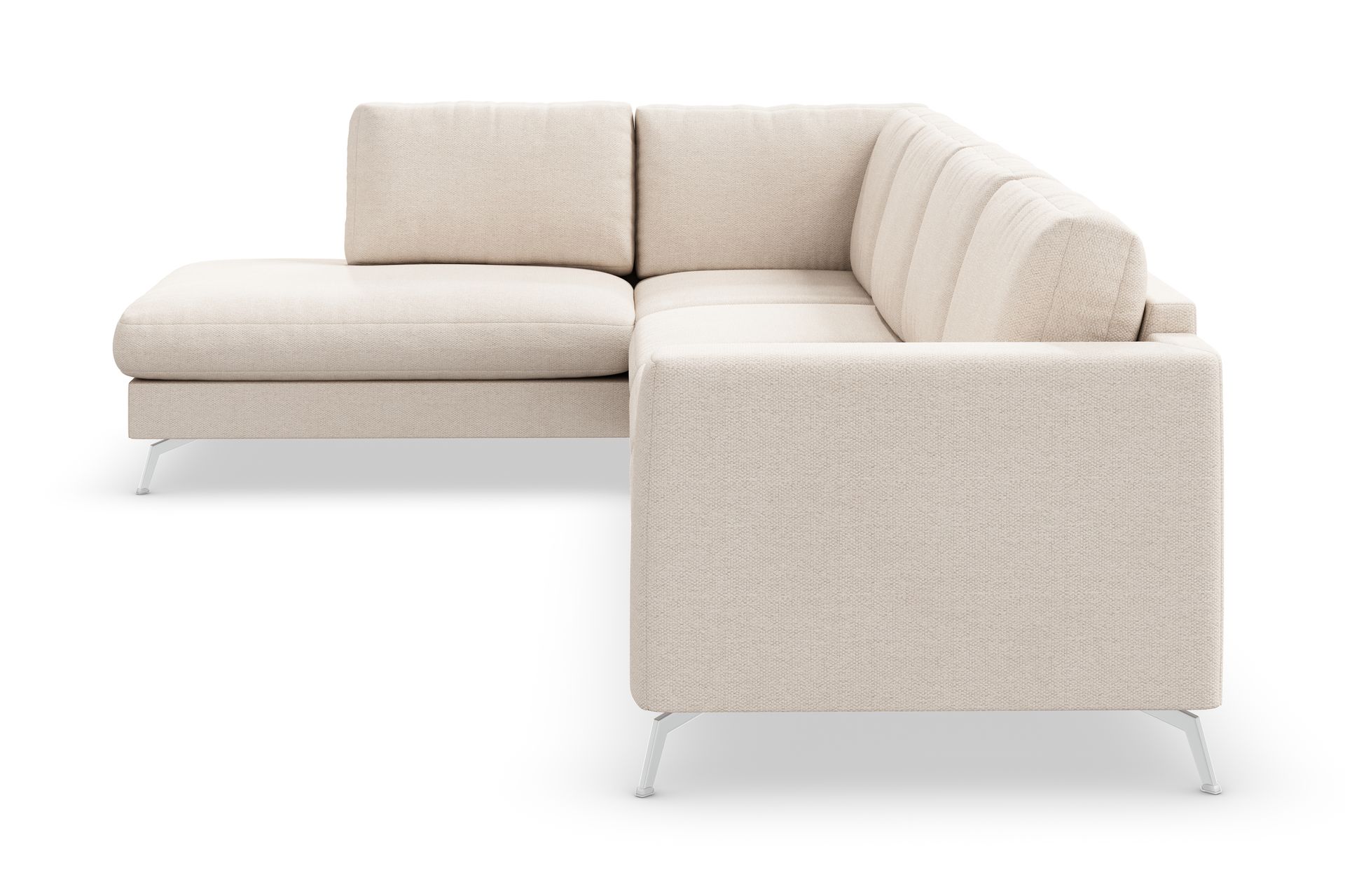 Ocean Lyx 4-seters Venstrevendt L-formet Sjeselongsofa i Stoff - Beige - Møbler - Sofaer - Sofa med sjeselong