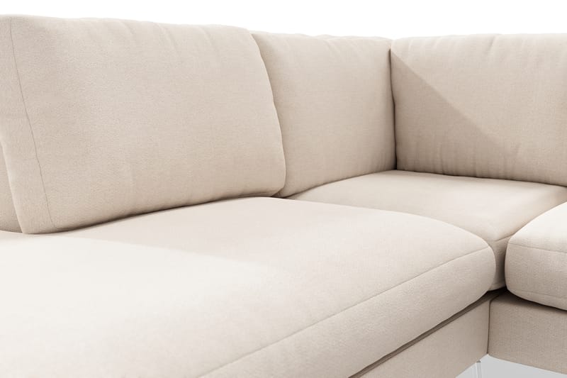 Ocean Lyx 4-seters Venstrevendt L-formet Sjeselongsofa i Stoff - Beige - Møbler - Sofaer - Sofa med sjeselong