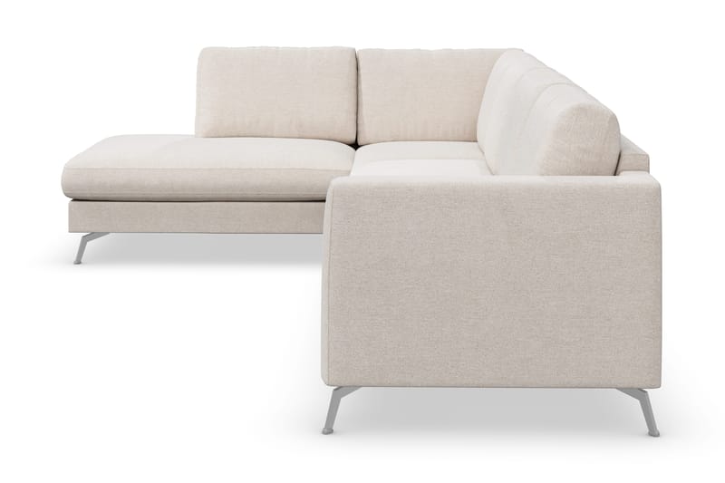 Ocean Lyx 4-seters Venstrevendt L-formet Sjeselongsofa i Stoff - Beige - Møbler - Sofaer - Sofa med sjeselong - 4 seters sofa med divan