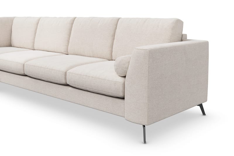 Ocean Lyx 4-seters Venstrevendt L-formet Sjeselongsofa i Stoff - Beige - Møbler - Sofaer - Sofa med sjeselong - 4 seters sofa med divan