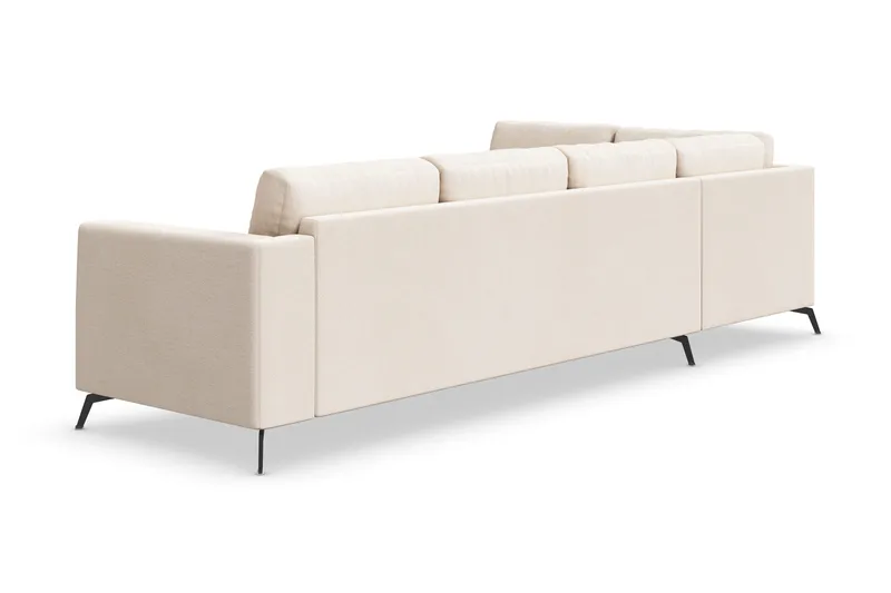 Ocean Lyx 4-seters Venstrevendt L-formet Sjeselongsofa i Stoff - Beige - Møbler - Sofaer - Sofa med sjeselong - 4 seters sofa med divan