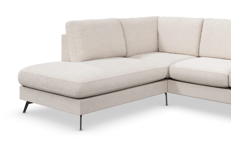 Ocean Lyx 4-seters Venstrevendt L-formet Sjeselongsofa i Stoff - Beige - Møbler - Sofaer - Sofa med sjeselong - 4 seters sofa med divan