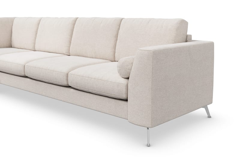 Ocean Lyx 4-seters Venstrevendt L-formet Sjeselongsofa i Stoff - Beige - Møbler - Sofaer - Sofa med sjeselong - 4 seters sofa med divan