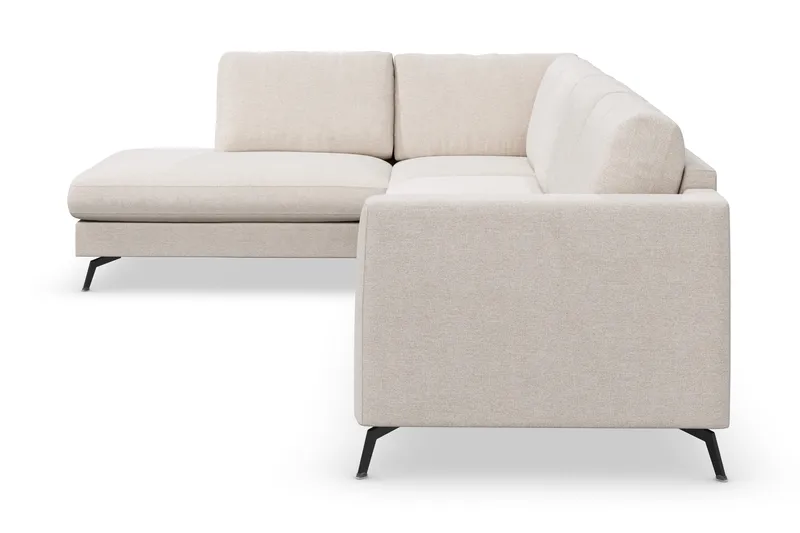 Ocean Lyx 4-seters Venstrevendt L-formet Sjeselongsofa i Stoff - Beige - Møbler - Sofaer - Sofa med sjeselong - 4 seters sofa med divan