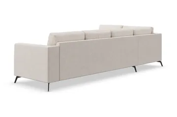 Ocean Lyx 4-seters Venstrevendt L-formet Sjeselongsofa i Stoff - Beige - Møbler - Sofaer - Sofa med sjeselong