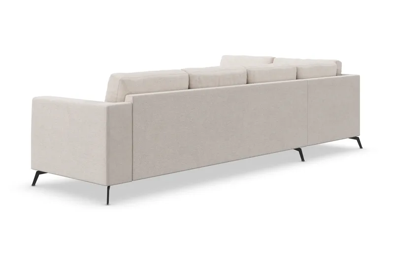 Ocean Lyx 4-seters Venstrevendt L-formet Sjeselongsofa i Stoff - Beige - Møbler - Sofaer - Sofa med sjeselong - 4 seters sofa med divan