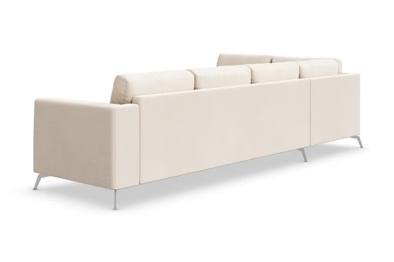 Ocean Lyx 4-seters Venstrevendt L-formet Sjeselongsofa i Stoff - Beige - Møbler - Sofaer - Sofa med sjeselong - 4 seters sofa med divan