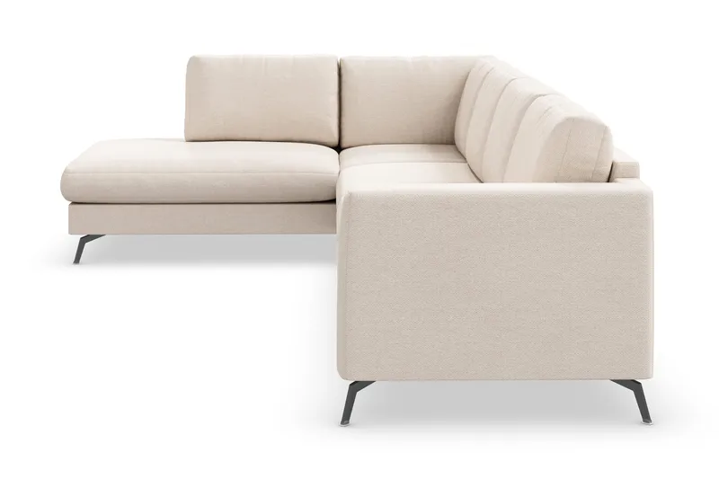 Ocean Lyx 4-seters Venstrevendt L-formet Sjeselongsofa i Stoff - Beige - Møbler - Sofaer - Sofa med sjeselong - 4 seters sofa med divan