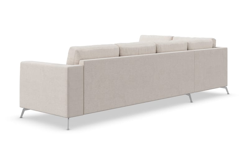 Ocean Lyx 4-seters Venstrevendt L-formet Sjeselongsofa i Stoff - Beige - Møbler - Sofaer - Sofa med sjeselong - 4 seters sofa med divan