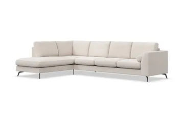 Ocean Lyx 4-seters Venstrevendt L-formet Sjeselongsofa i Stoff - Beige - Møbler - Sofaer - Sofa med sjeselong