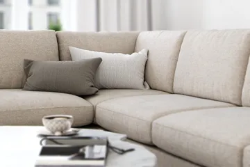 Ocean Lyx 4-seters Venstrevendt L-formet Sjeselongsofa i Stoff - Beige - Møbler - Sofaer - Sofa med sjeselong
