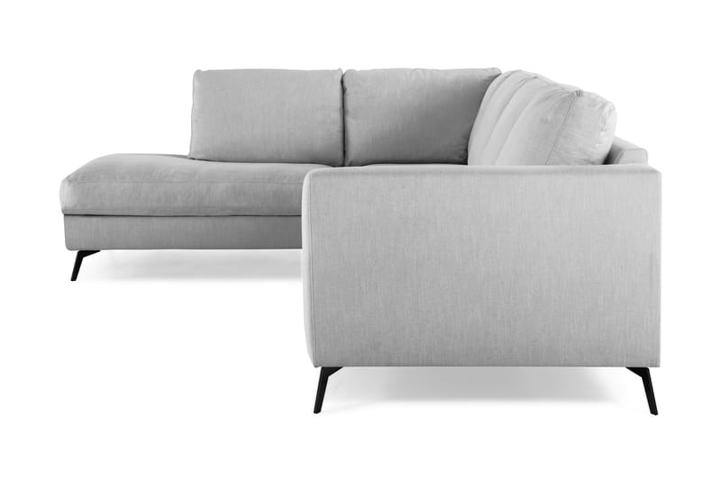 Ocean Lyx 4-seters Venstrevendt L-formet Sjeselongsofa i Stoff - Grå - Møbler - Sofaer - Sofa med sjeselong