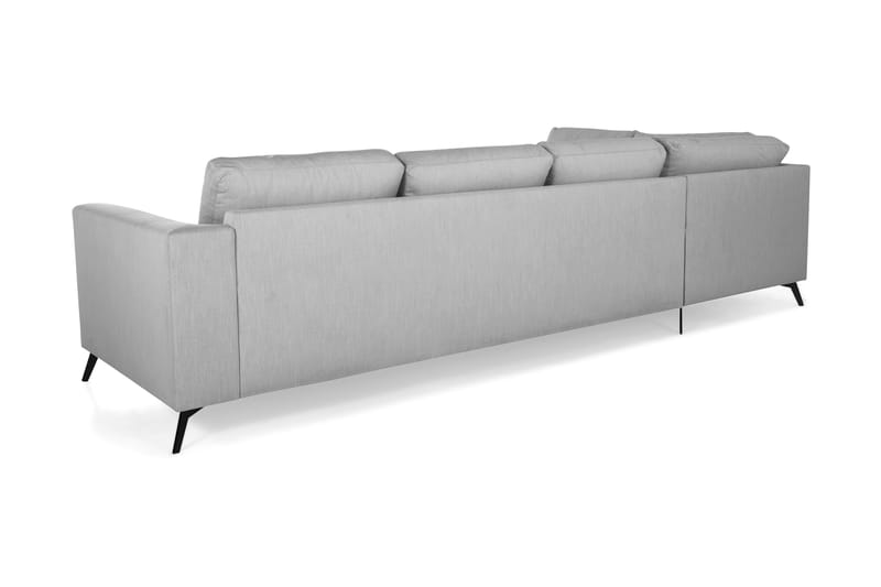 Ocean Lyx 4-seters Venstrevendt L-formet Sjeselongsofa i Stoff - Grå - Møbler - Sofaer - Sofa med sjeselong